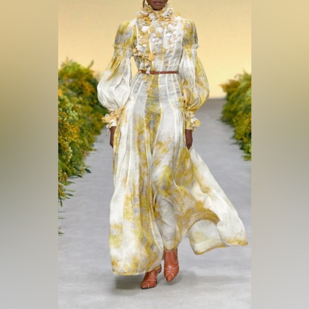 ZIMMERMANN Botanica Printed Linen-Silk Maxi Dress.